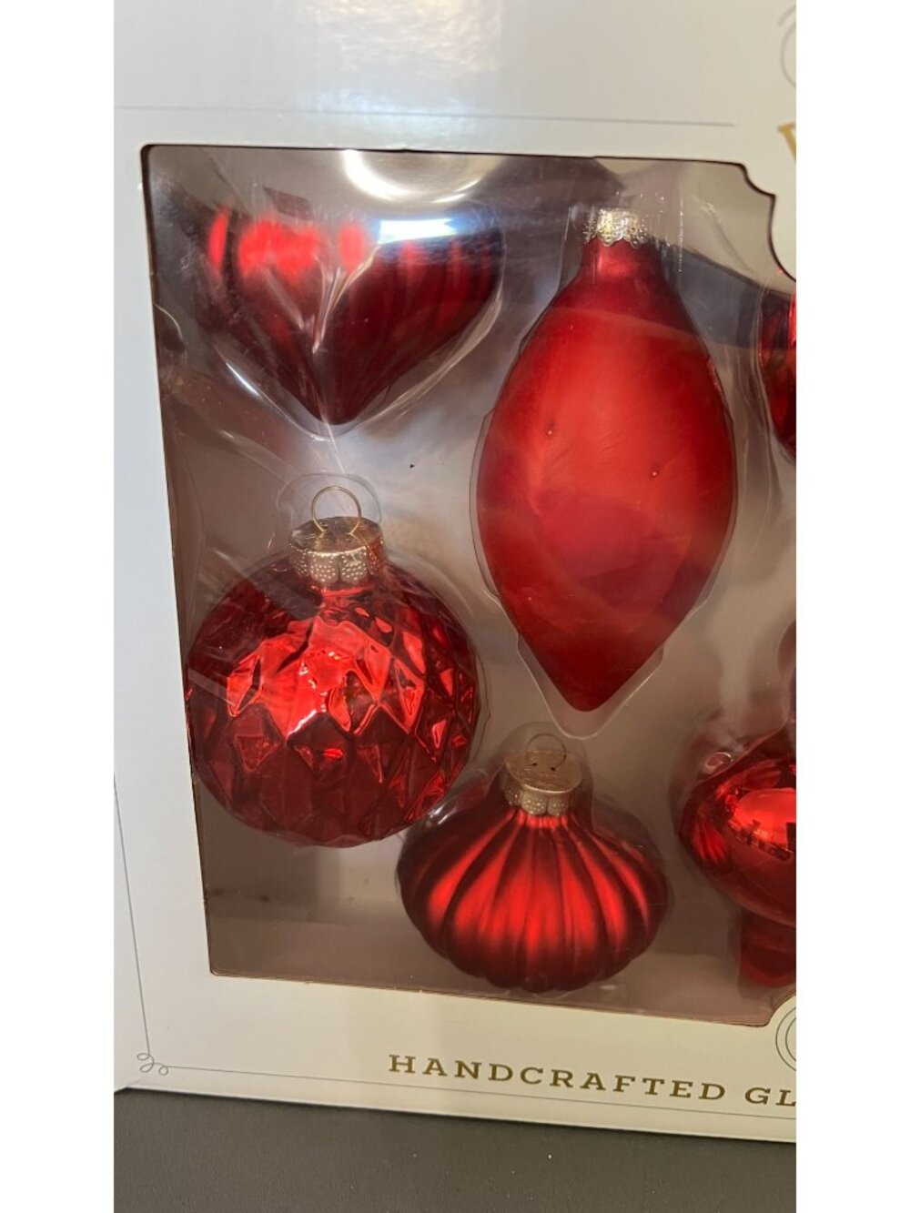 Wondershop Handcrafted Glass Ornament Set 10-Count Red Christmas - Picture 2 of 4